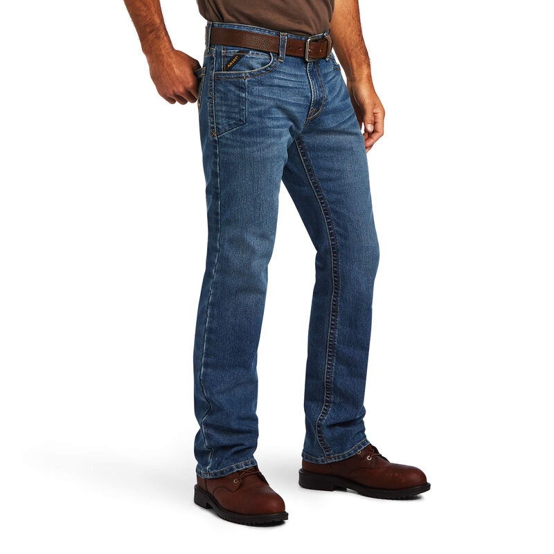 Ariat Jeans Herren - Rebar M7 Durastretch Edge Stackable Straight Leg Blau ( FCVTO-3541 )